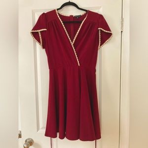 Snack Parlor burgundy polka dot dress size M